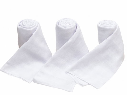 Set de 3 Tutitos Blancos Muselina