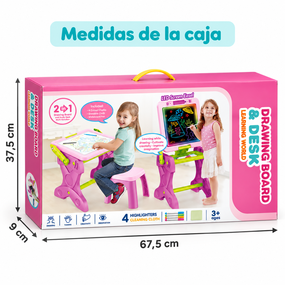Escritorio y Pizarra Infantil 2 en 1 con Banquillo