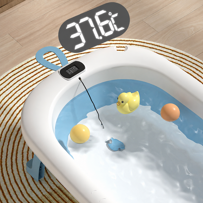 Bañera Plegable para Bebé con Termómetro Digital + cojín de apoyo