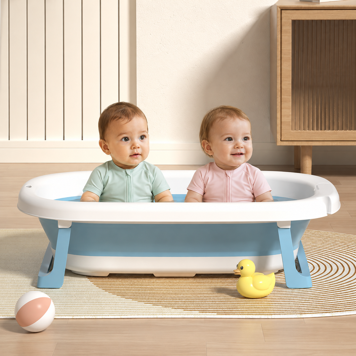 Bañera Plegable para Bebé con Termómetro Digital + cojín de apoyo