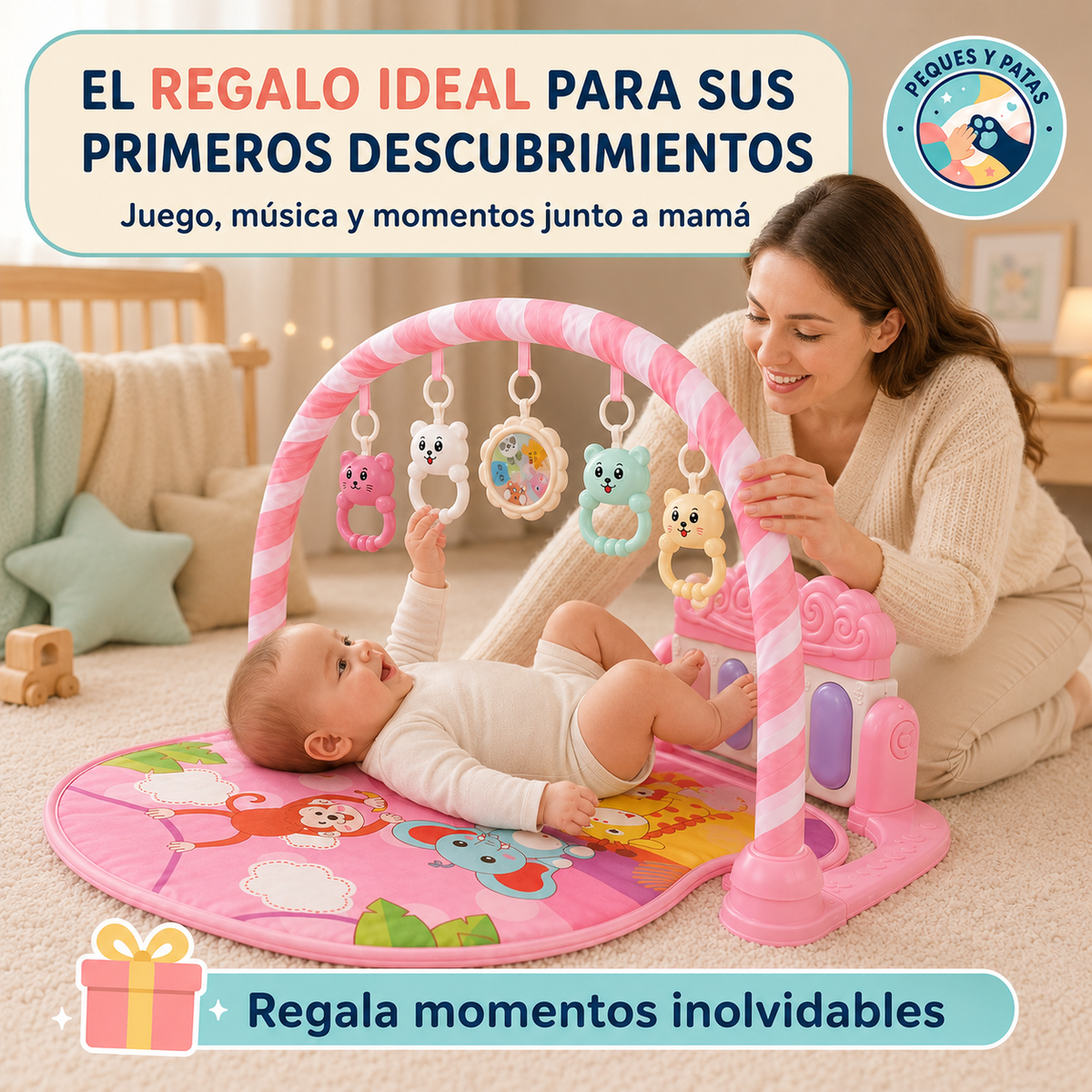 Gimnasio Musical para Bebé con Piano y Sonajeros