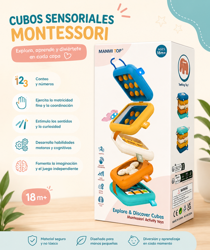 Cubo Sensorial Montessori 8 en 1 para Bebé