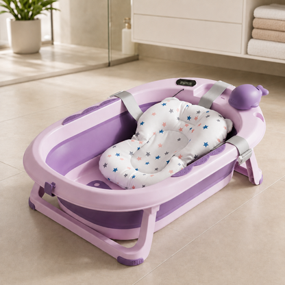 Bañera Plegable para Bebé con Termómetro y Cojín