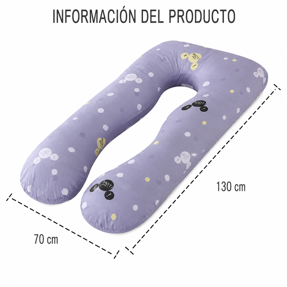 Cojín Almohada Maternal U + Funda Extra Suave- Multiusos Antibacterial