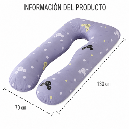 Cojín Almohada Maternal U + Funda Extra Suave- Multiusos Antibacterial