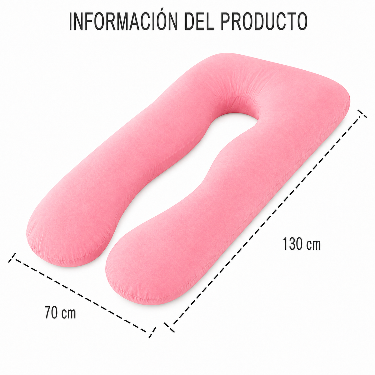 Cojín Almohada Maternal U + Funda Extra Suave- Multiusos Antibacterial
