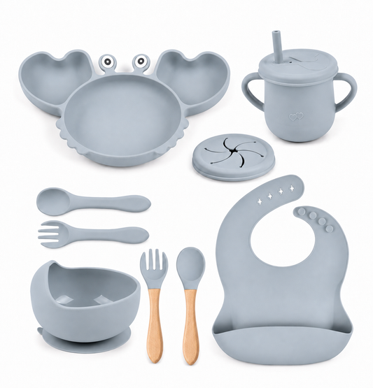 Set de alimentación bebé silicona 10 piezas