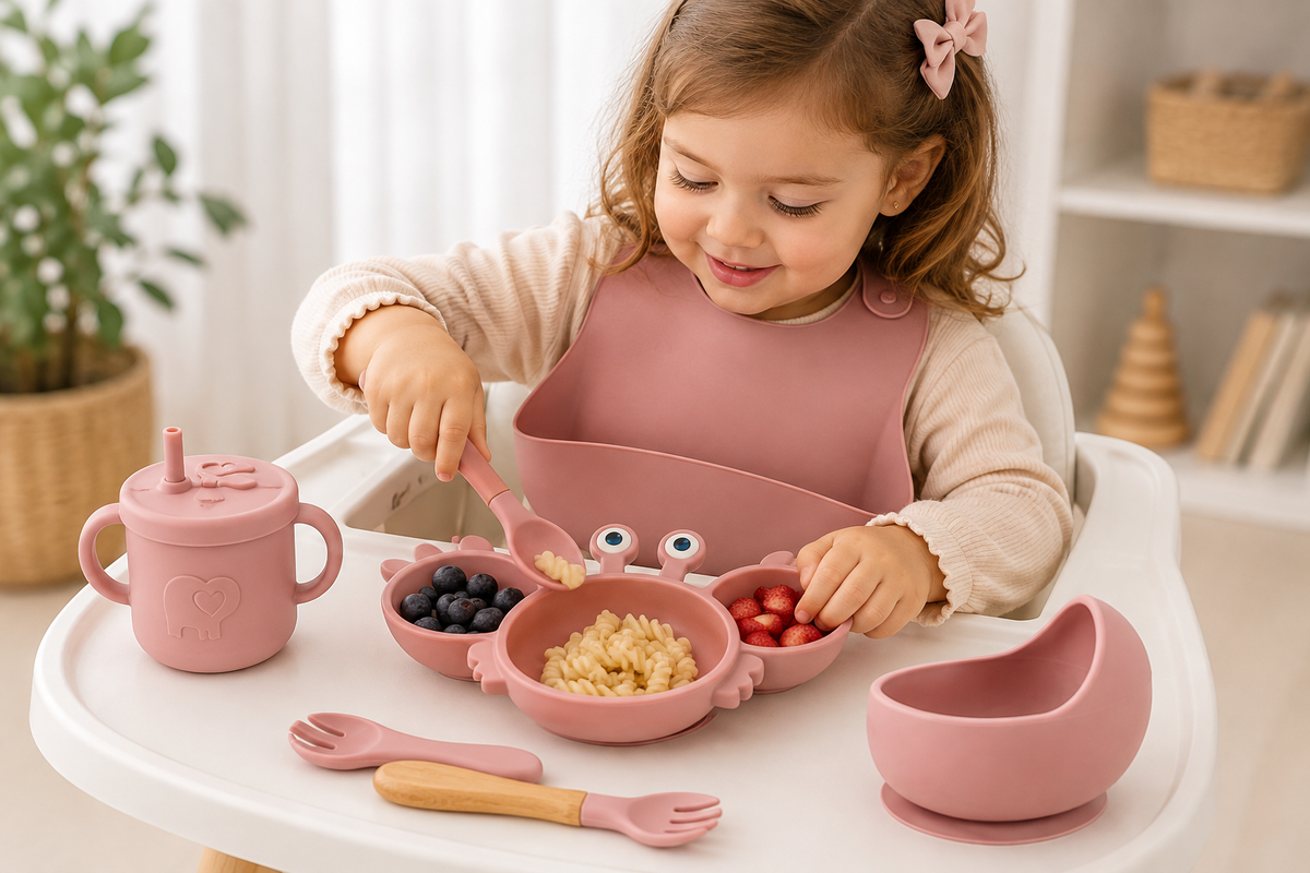 Set de alimentación bebé silicona 10 piezas