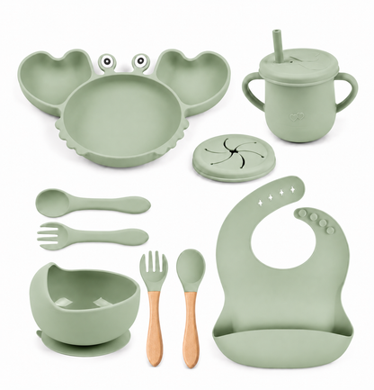 Set de alimentación bebé silicona 10 piezas