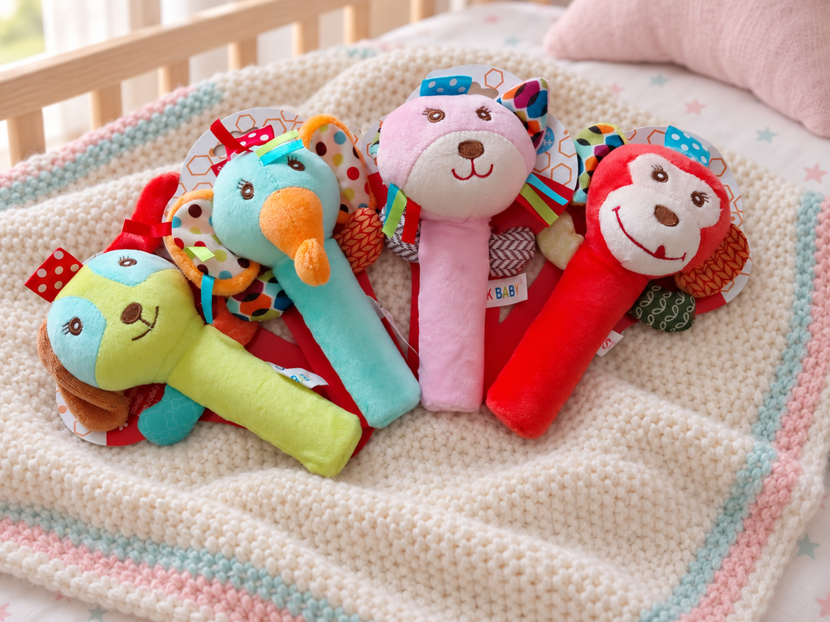 Sonajero de Peluche para Bebé – Animalitos Sensoriales