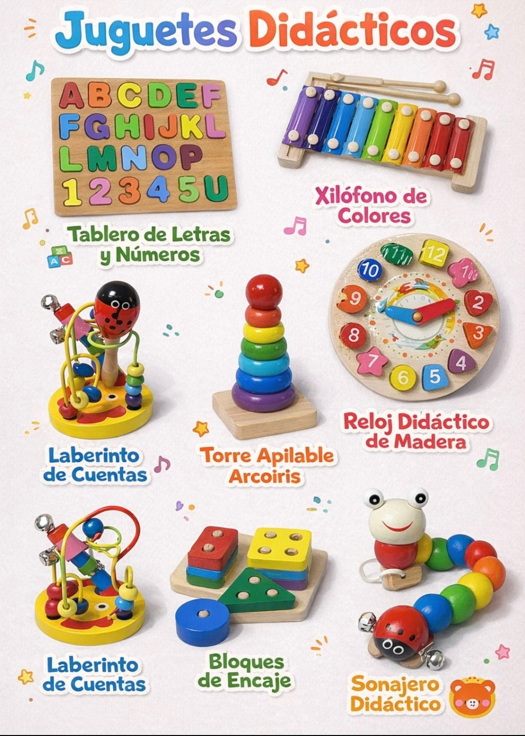 Set educativo de madera montessori