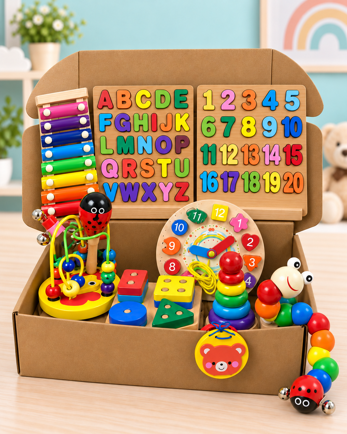 Set educativo de madera montessori